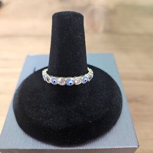 21. 14k Over 925 Sterling Silver AAA CZ Evil Eye Ring